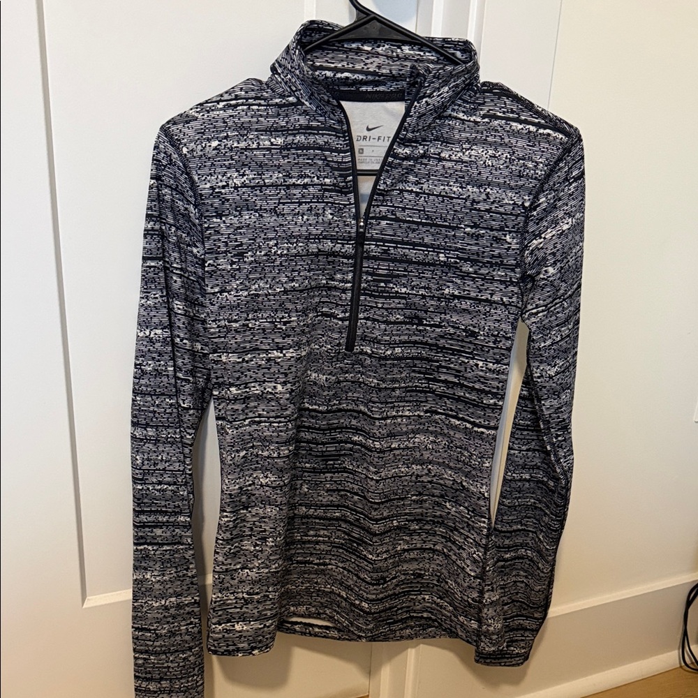 Nike Dri-FIT Black and Gray Half-Zip Top